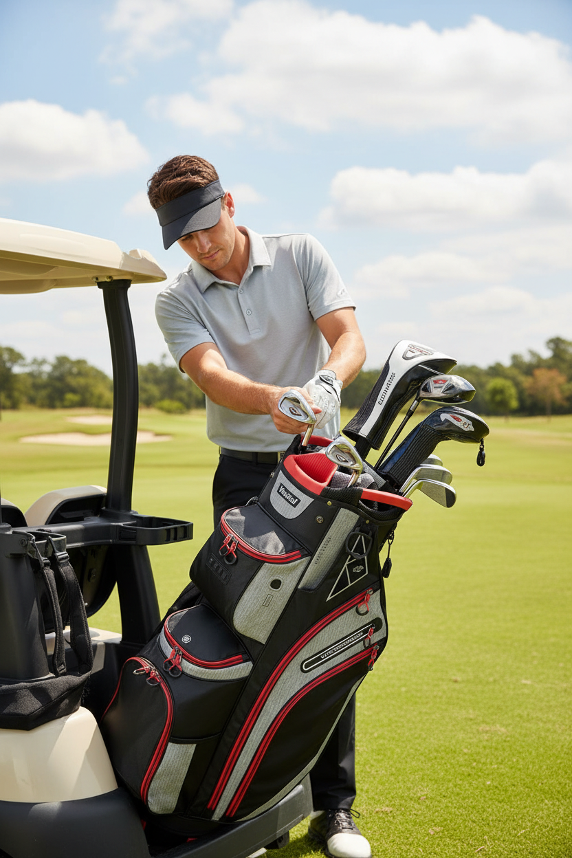 14 Way Golf Cart Bag - Action (Black/Grey/Red)