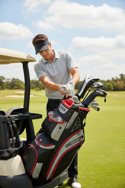 14 Way Golf Cart Bag - Action (Black/Grey/Red)