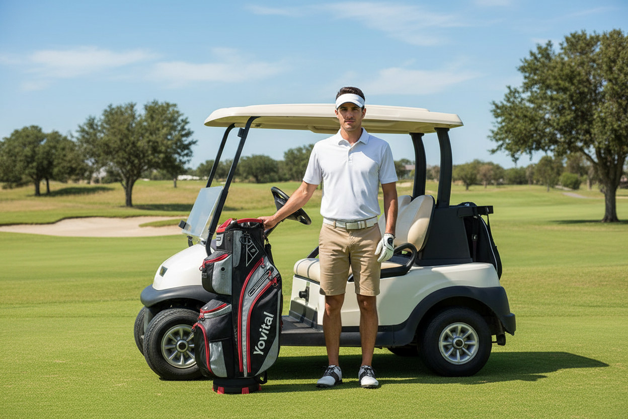 14 Way Golf Cart Bag - Size Comparison (Black/Grey/Red)