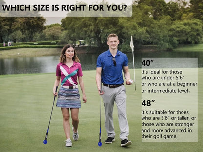 Golf Swing Trainer Aid 48"/40" Warm-Up Stick for Strength Flexibility Tempo Training Golf Practice Aid with Weighted Head Swing Corrector for Men Women