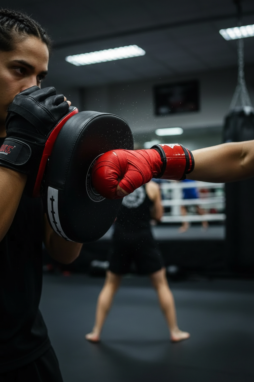 Boxing Training Pads - Action (Black & White)