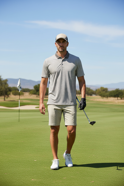 Golf Shirts - Size Comparison (Stone Striped)