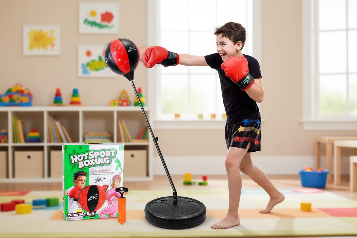 Kids Punching Bag - Lifestyle (Red Gloves)