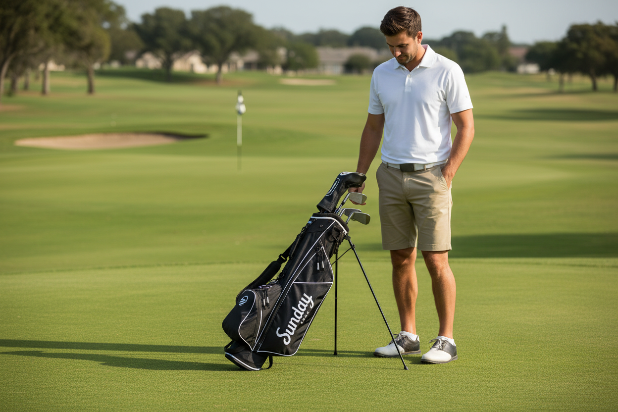 Lightweight Golf Bag - Size Comparison (Black & White)