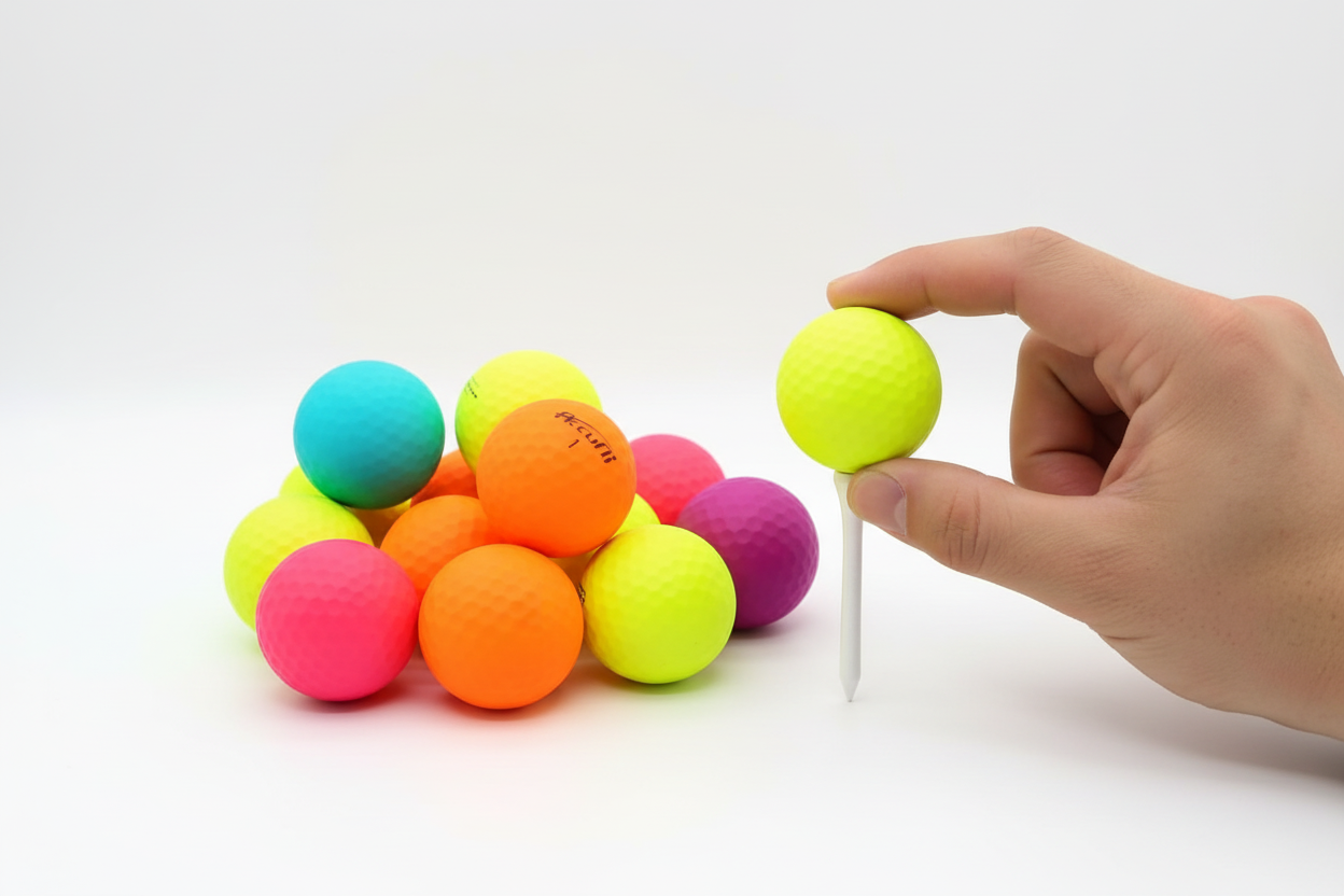 Max Soft Golf Balls - Size Comparison (Fluorescent Multi-Color)