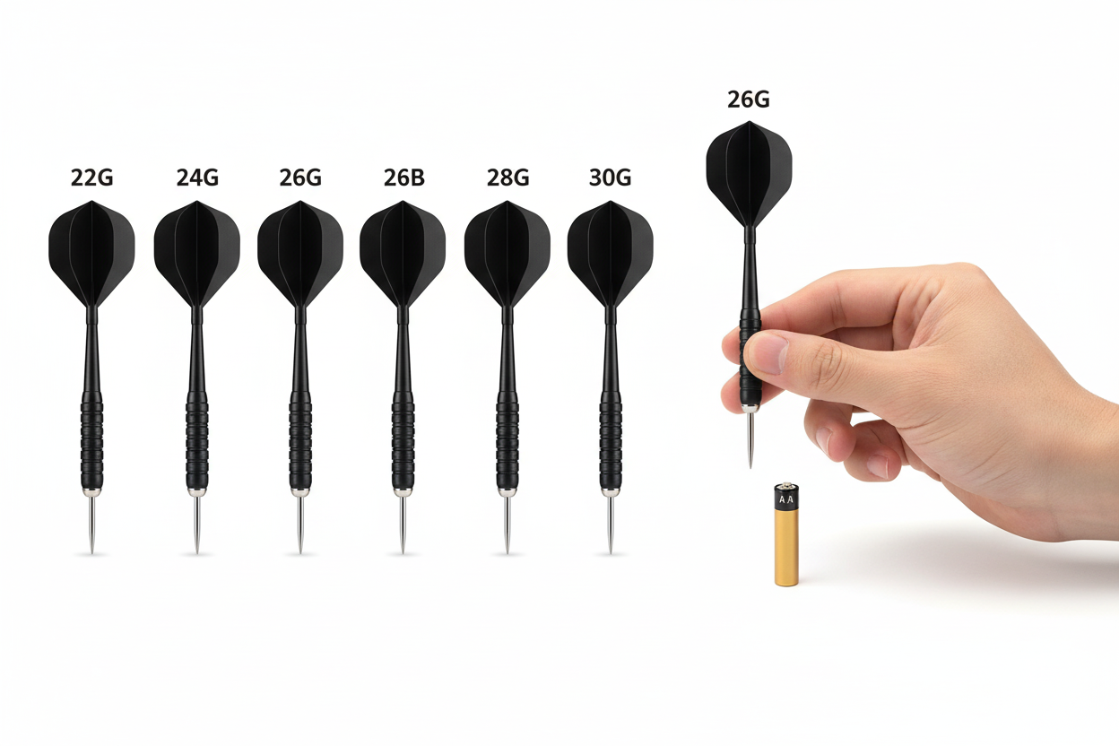 Tungsten Darts - Size Comparison